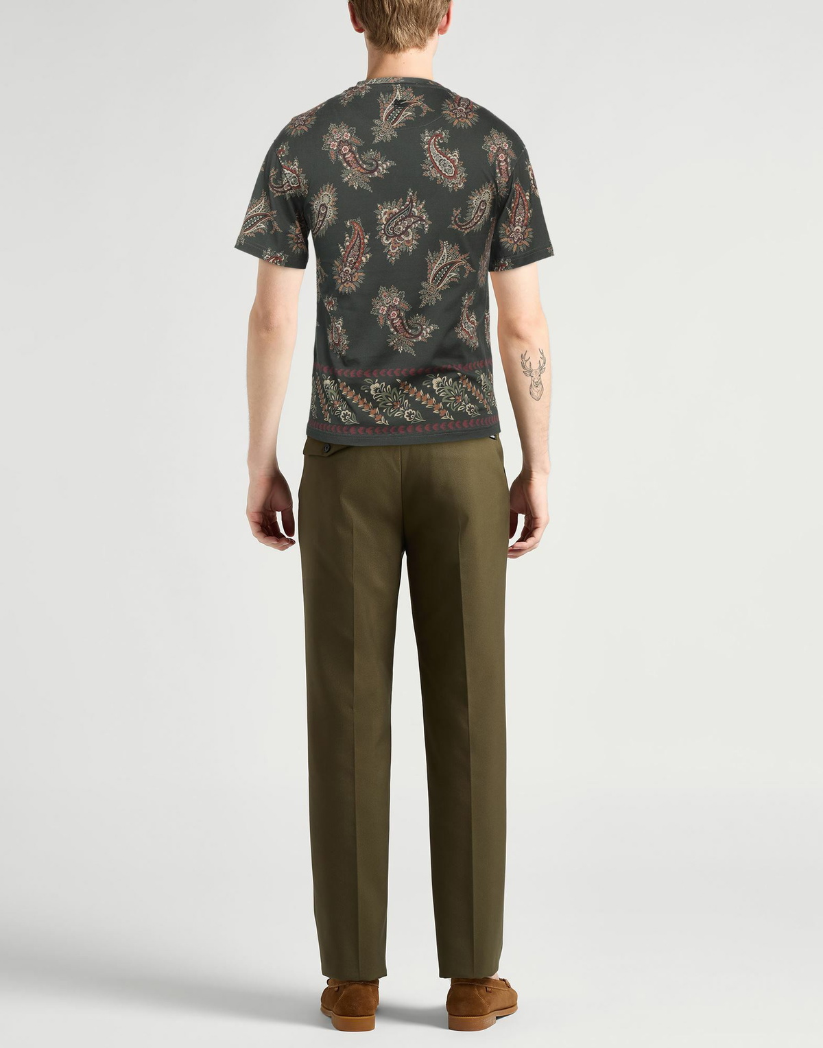 Etro Mens T-shirt Military in Green
