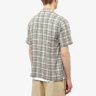Folk Men's Check Short Sleeve Shirt in Ecru