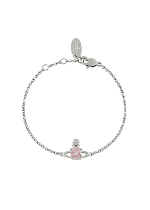Photo: Vivienne Westwood Reina Small orb Rhodium-plated Bracelet - Pink - One Size