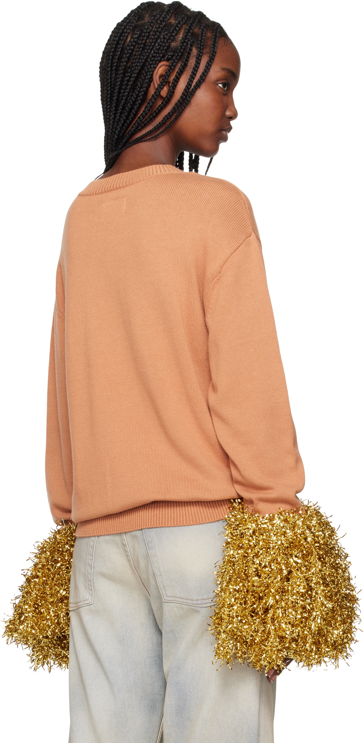 doublet Tan Cheerleading Pompon Sweater