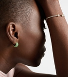 Octavia Elizabeth Icon Poppy 18kt gold hoop earrings with emeralds