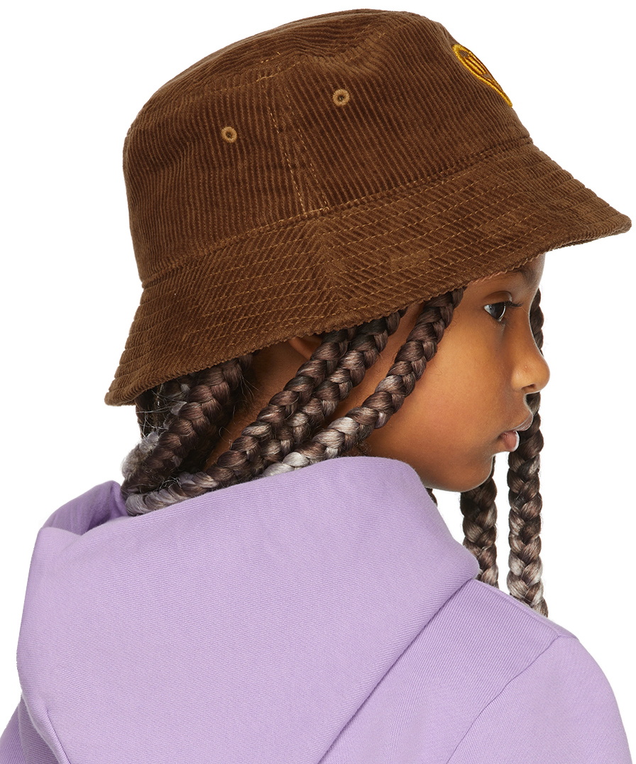 drew house SSENSE Exclusive Kids Brown Painted Mascot Bucket Hat