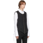 Palomo Spain Black Wool Zip-Front Vest