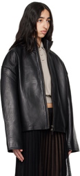 REMAIN Birger Christensen Black Bonded Leather Jacket