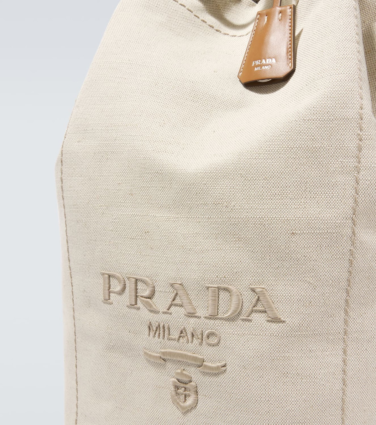 Prada Logo embroidered canvas duffel bag