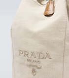 Prada Logo embroidered canvas duffel bag