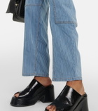 Ganni Striped high-rise wide jeans