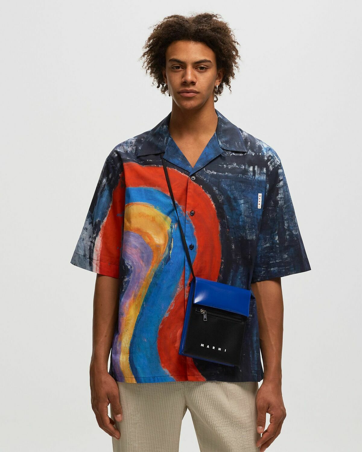 Marni Tribeca Shoulder Bag Black|Blue Small Bags Marni