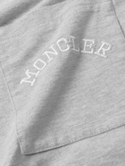 Moncler - Logo-Embroidered Cotton-Blend Jersey T-Shirt - Gray