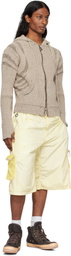 Charlie Constantinou Beige & Brown Knit Zip Hoodie