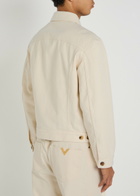 Valentino Garavani Giubbino Genio Logo Denim Jacket White