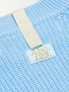 Abc. 123. - Logo-Embroidered Ribbed Cotton Sweater - Blue