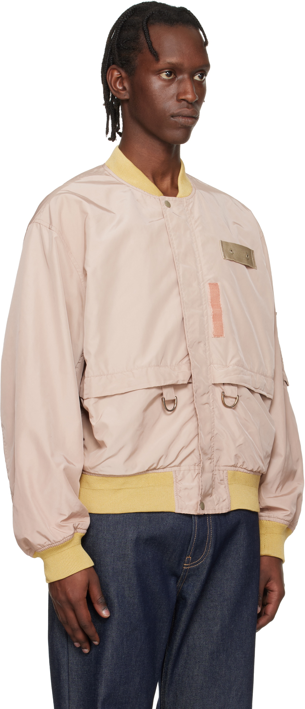 Toga Virilis Beige & Pink Reversible High-Count Bomber Jacket
