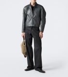Gucci GG leather biker jacket