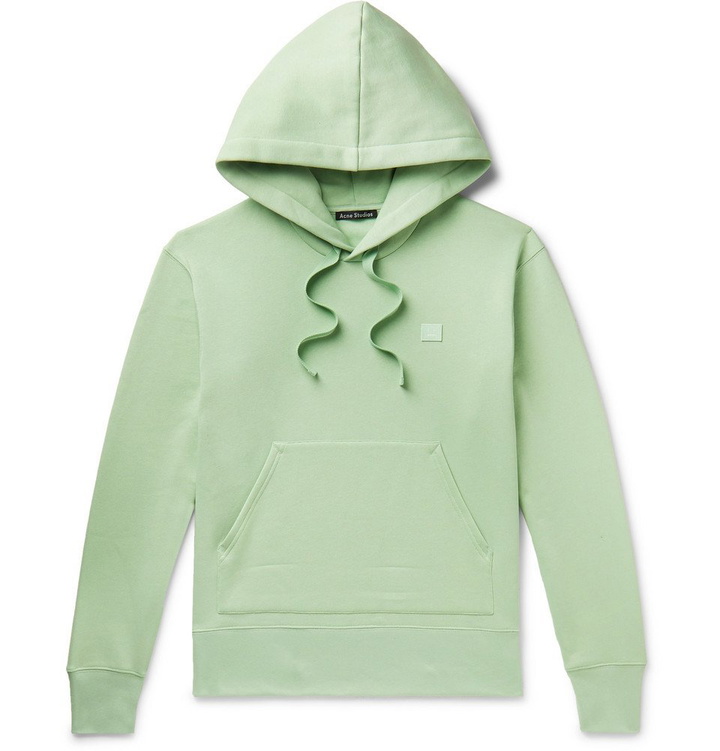 Photo: Acne Studios - Ferris Fleece-Back Cotton-Jersey Hoodie - Green