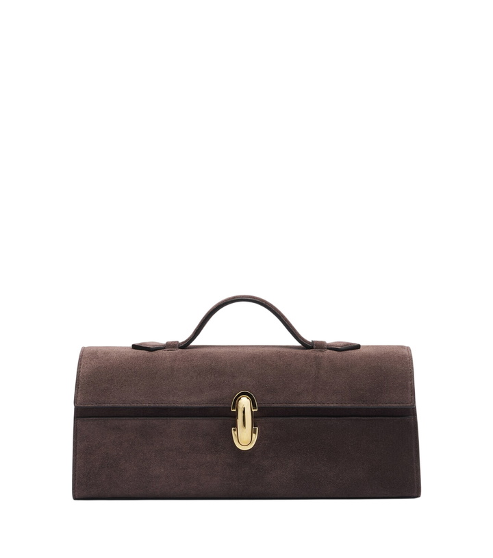 Photo: Savette Symmetry Slim suede top-handle bag