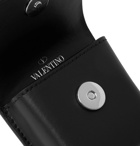 Valentino - Valentino Garavani Logo-Print Leather Earbuds Case - Black