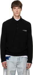 Acne Studios Black Wool Knit Polo