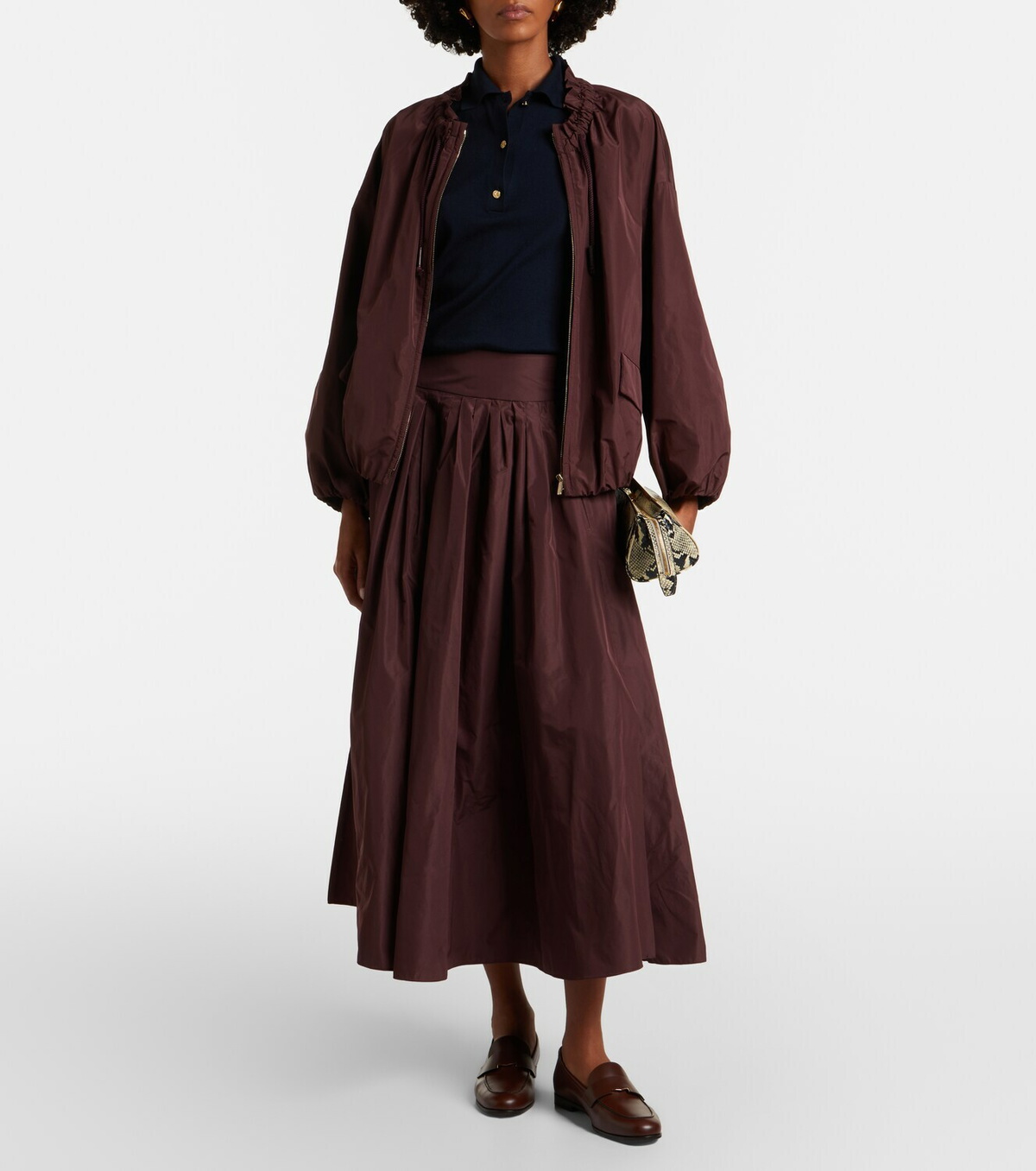 'S Max Mara Pleated taffeta midi skirt