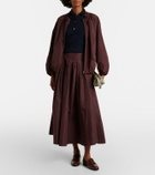 'S Max Mara Pleated taffeta midi skirt