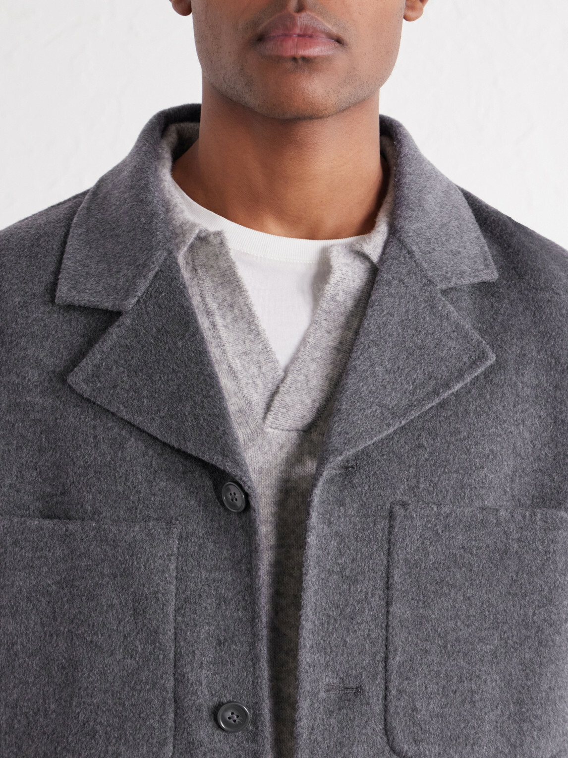 Officine Générale - Hayri Brushed-Wool Overshirt - Gray