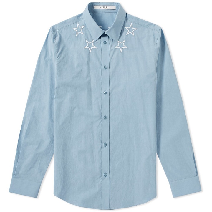 Photo: Givenchy Star Embroidered Neck Poplin Shirt
