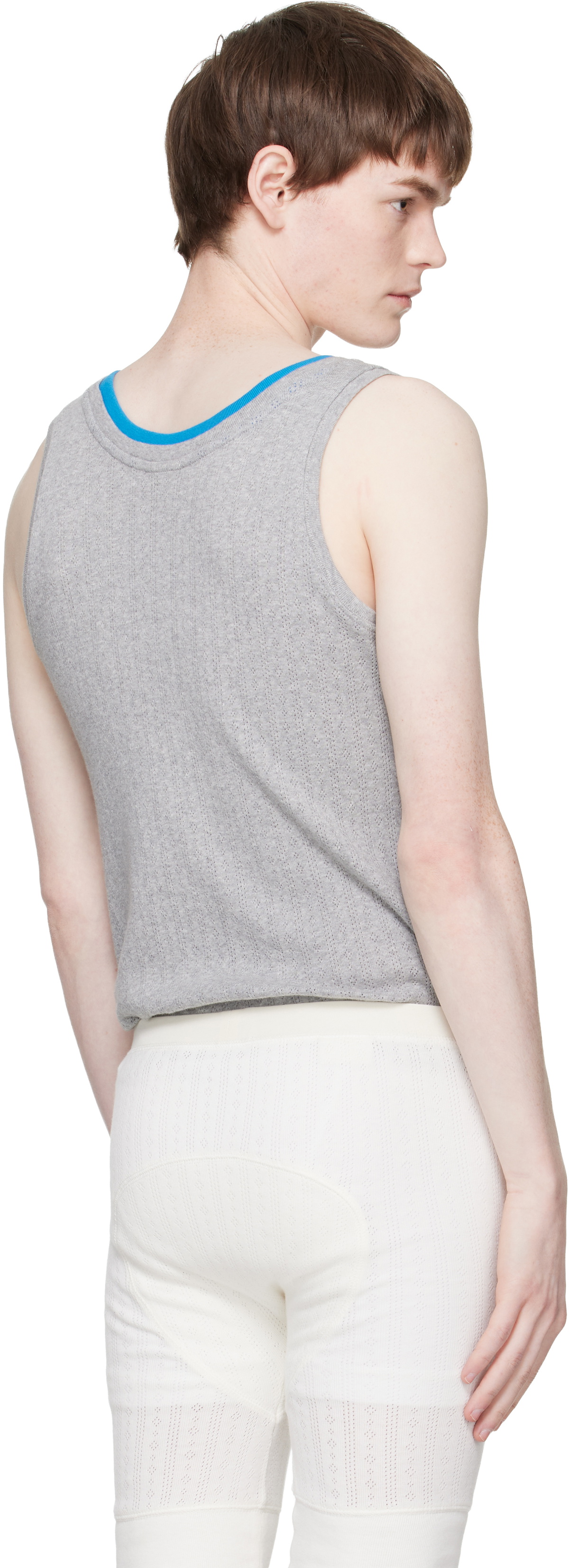 Dries Van Noten Gray Pointelle Tank Top