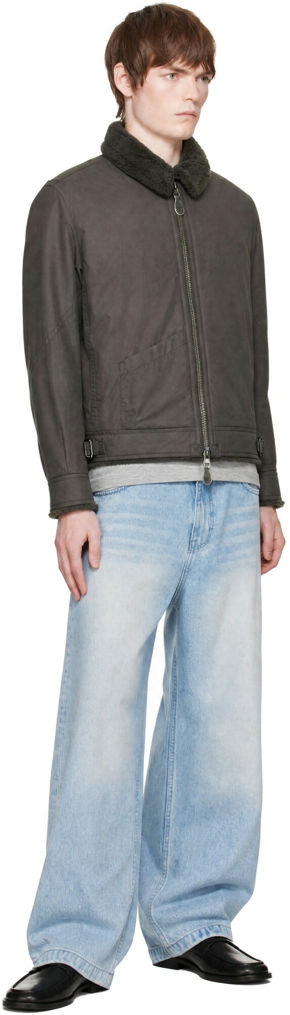 COOR Brown Fleece Lined Cotton B-3 Jacket