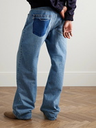 Balmain - Wide-Leg Distressed Jeans - Blue