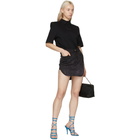 The Attico Black Rounded Hem Miniskirt