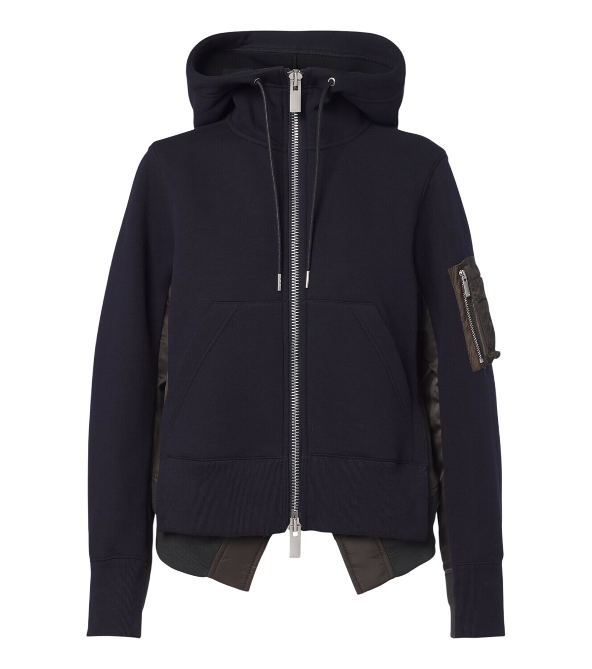 sacai Khaki Nylon Twill Hoodie Sacai