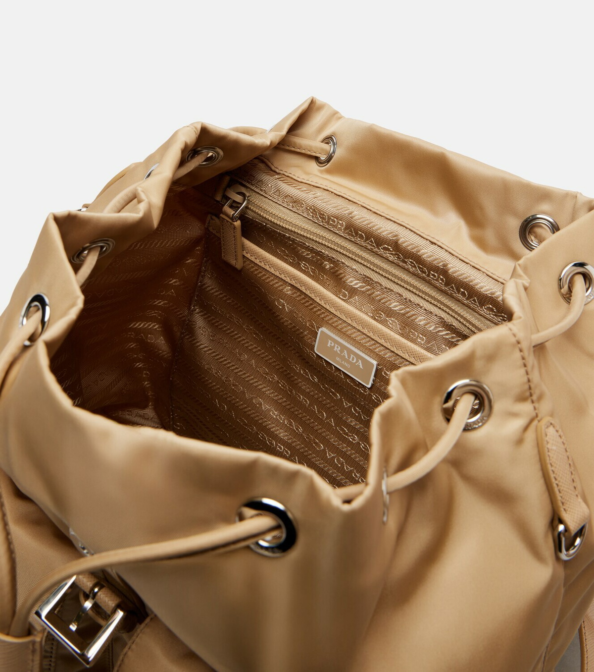 Prada Re-Nylon leather-trimmed backpack