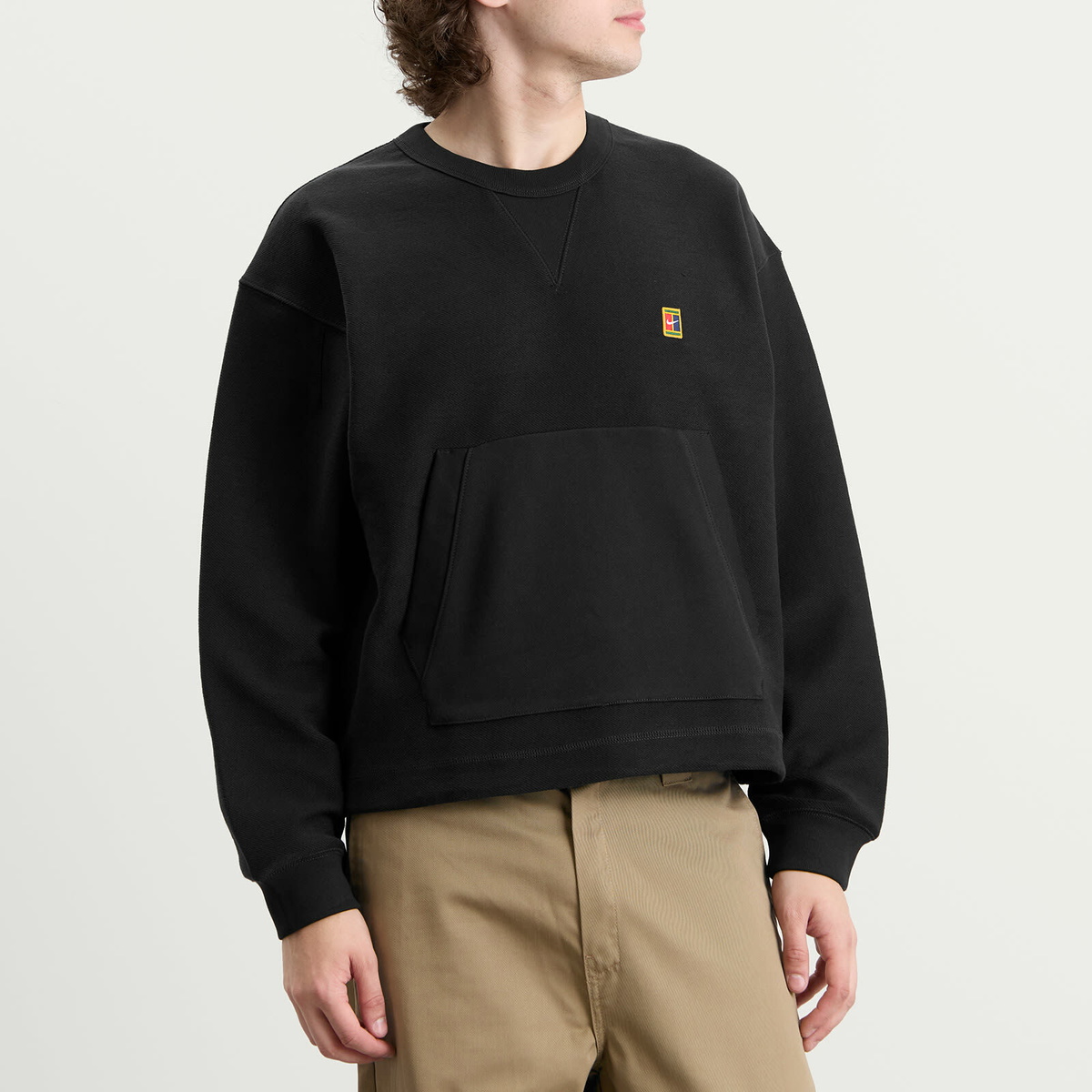 Nike Men's Club Rules Fleece Crew Sweatshirt in Black/Sail