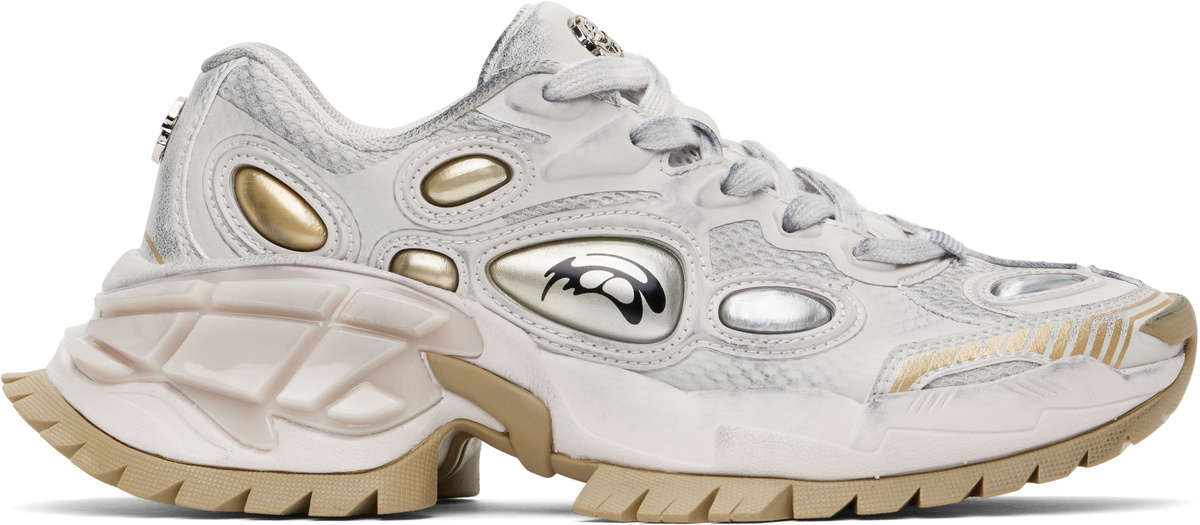 Rombaut White & Gold Nucleo Sneakers