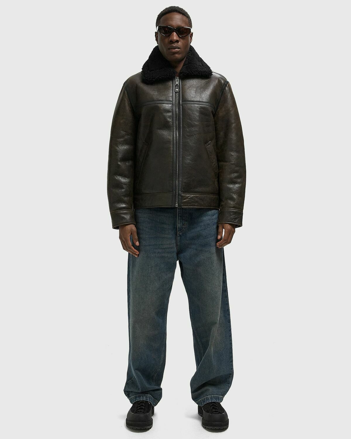 Samsøe & Samsøe X Schott SABOY JACKET Brown Mens Bomber Jacket