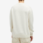 Drôle de Monsieur Men's Not From Paris Madame Caligraphy Crew Knit in Cream