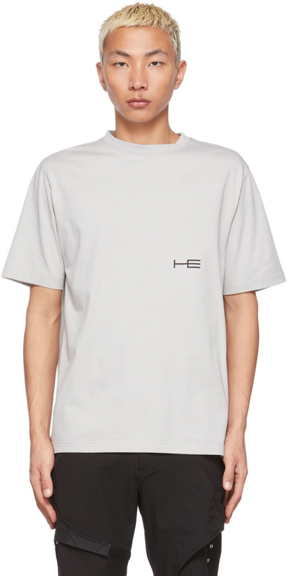 Photo: HELIOT EMIL Grey Logo T-Shirt