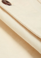Drake's Corduroy Collar Cotton-twill Overshirt Ecru