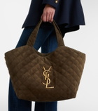 Saint Laurent Icare Medium quilted suede shopper