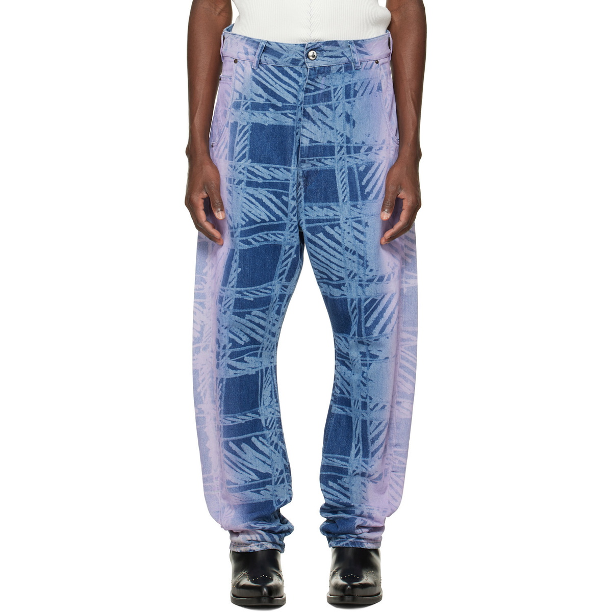 Vivienne Westwood Blue & Purple Buckle Back Jeans