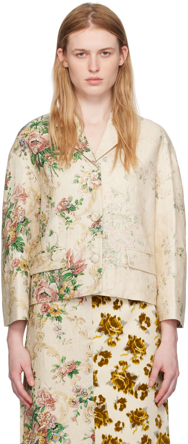 Erdem Beige Cropped Jacket Erdem