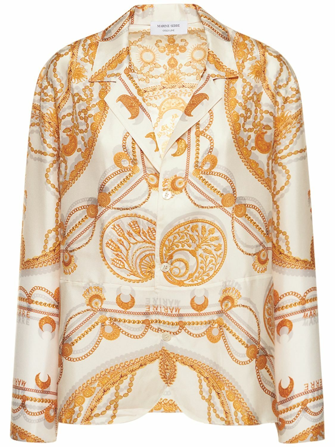 Photo: MARINE SERRE - Ornament Print Silk Twill Pajama Shirt