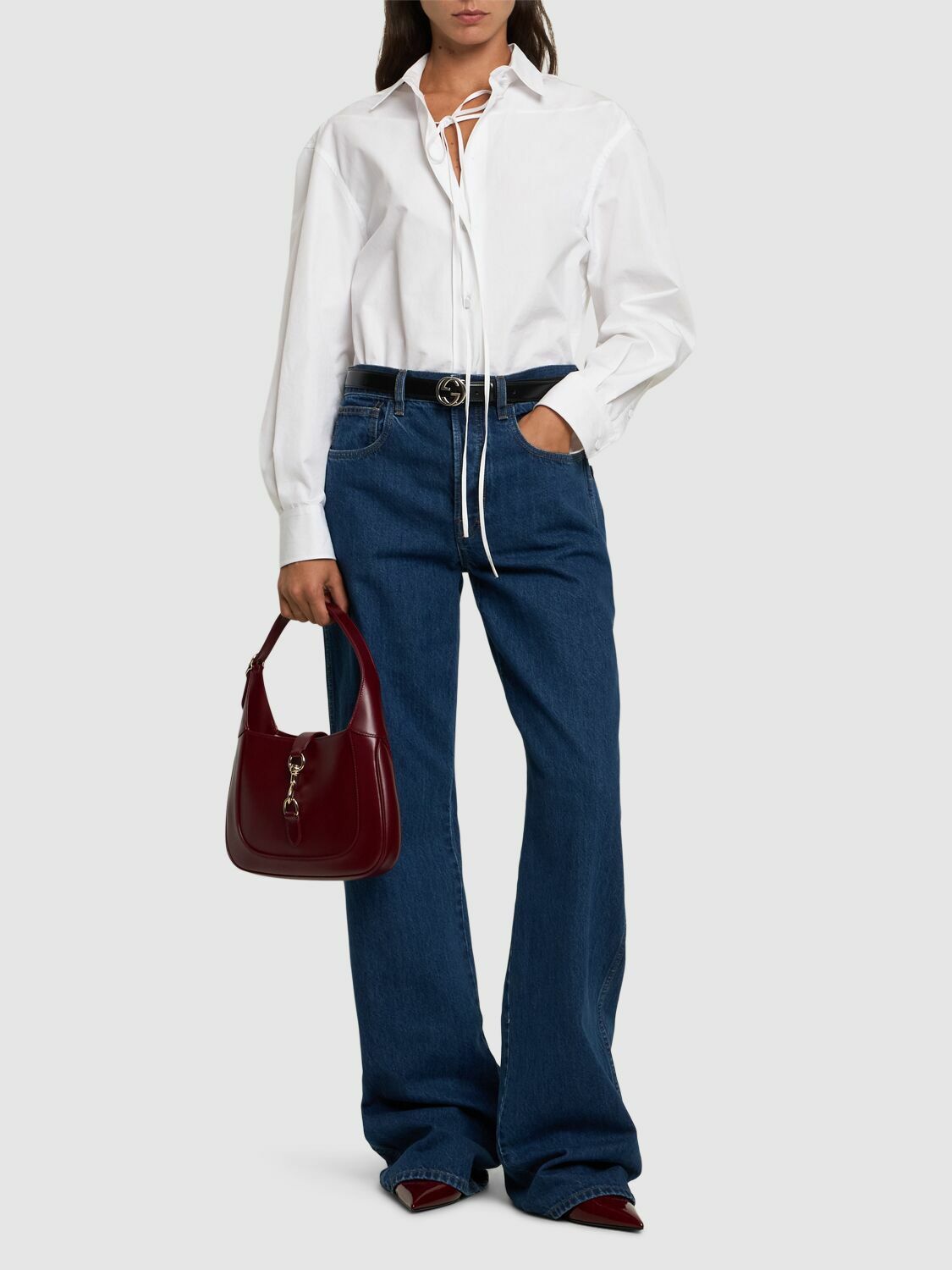 デニム・ジーパン Gucci WIDE LEG DENIM JEANS Gucci Wide Leg Denim Pants - Enigma Boutique