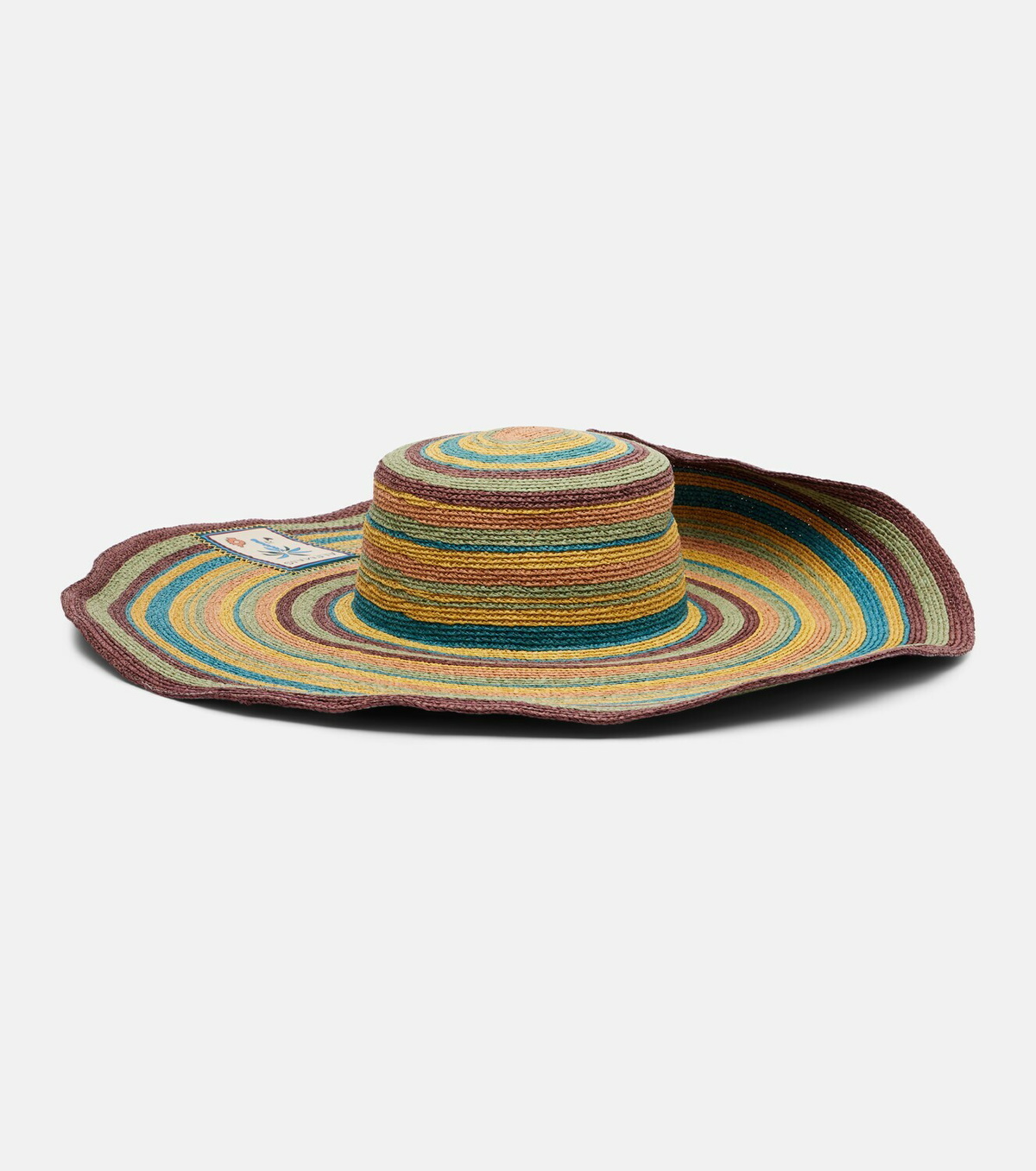 Alémais Dusk striped raffia sun hat