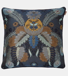 Etro Embroidered cotton and velvet cushion