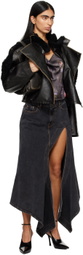 Y/Project Black Cut Out Denim Midi Skirt