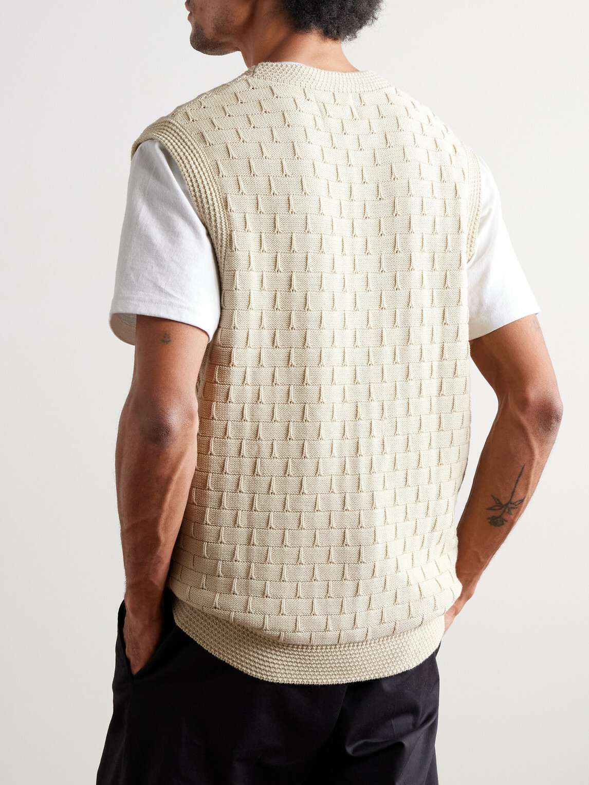 NN07 - Reece 6600 Pointelle-Knit Organic Cotton Vest - Neutrals