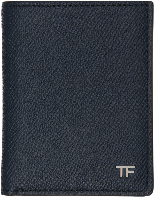 Photo: TOM FORD Navy Folding Card Holder