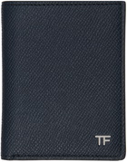 TOM FORD Navy Folding Card Holder