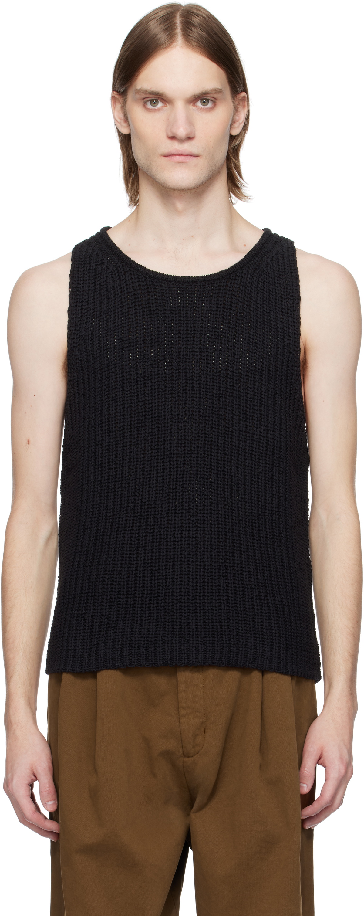 CMMN SWDN Tan Mesh Second Skin Tank Top CMMN SWDN